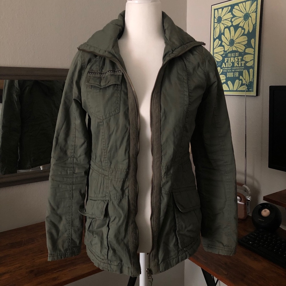 Warm Hooded Green Jacket